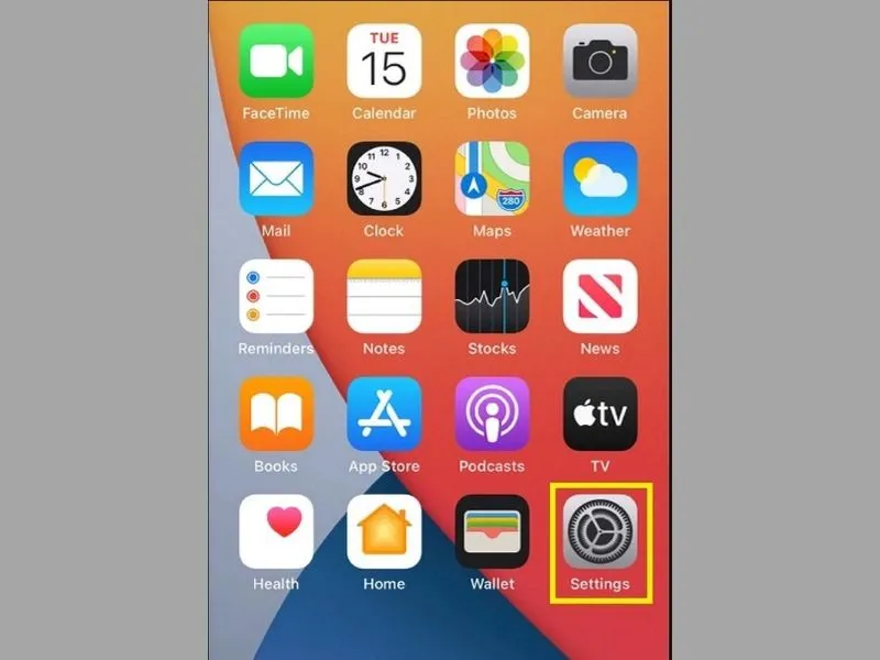 Giao diện ô Cài đặt trên Iphone 15