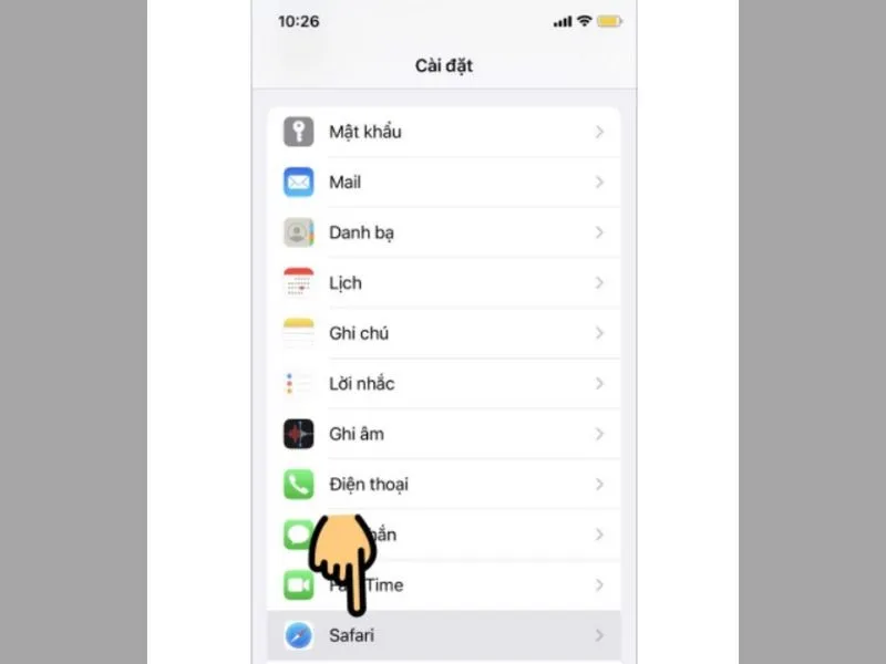 Cách xóa địa chỉ ip trên iPhone trên Safari