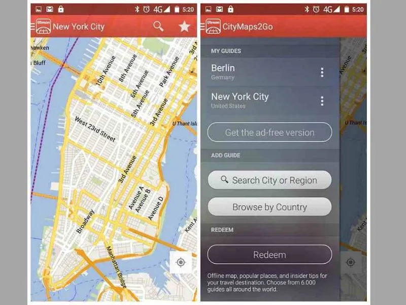 Ứng dụng City Maps 2Go Lite cũng rất được ưa chuộng