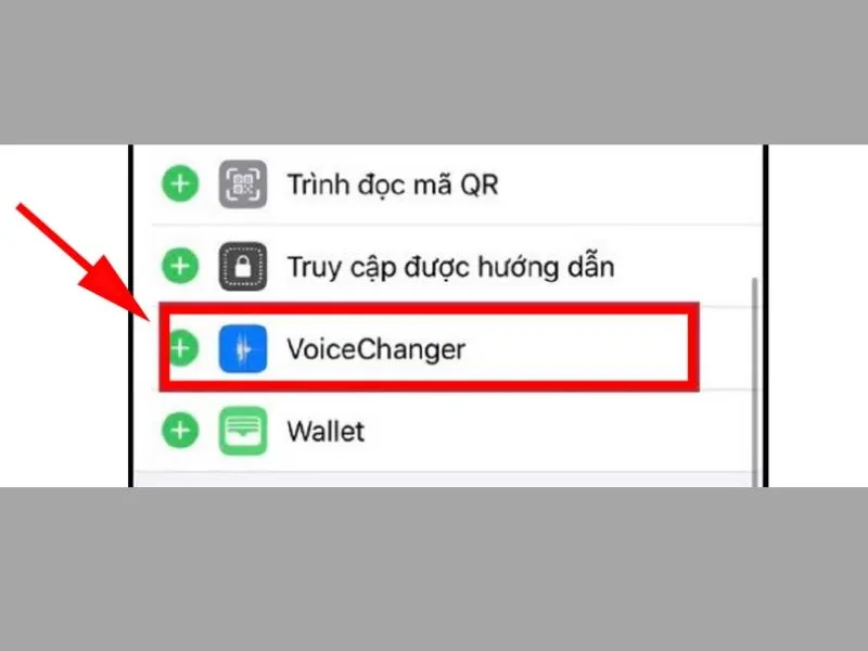 Thêm app vào trung tâm điều khiển