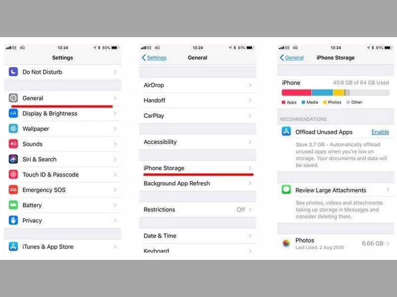 Kiểm tra dung lượng bộ nhớ iPhone hiện có