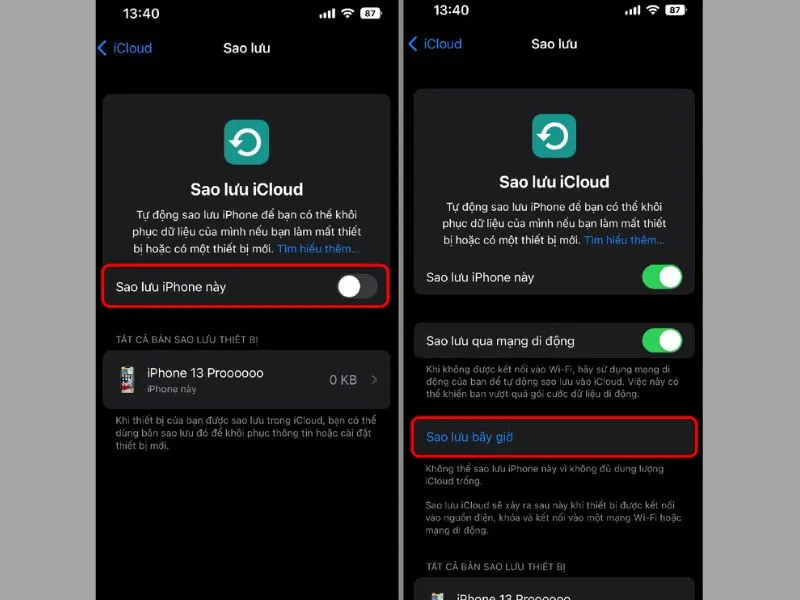 sao lưu dữ liệu định kỳ