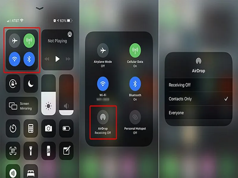 Cách bật airdrop trên iphone trong cài đặt nhanh