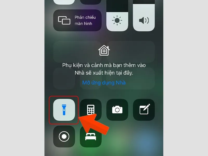 bật đèn flash khi có cuộc gọi đến iphone 6s trong cài đặt nhanh