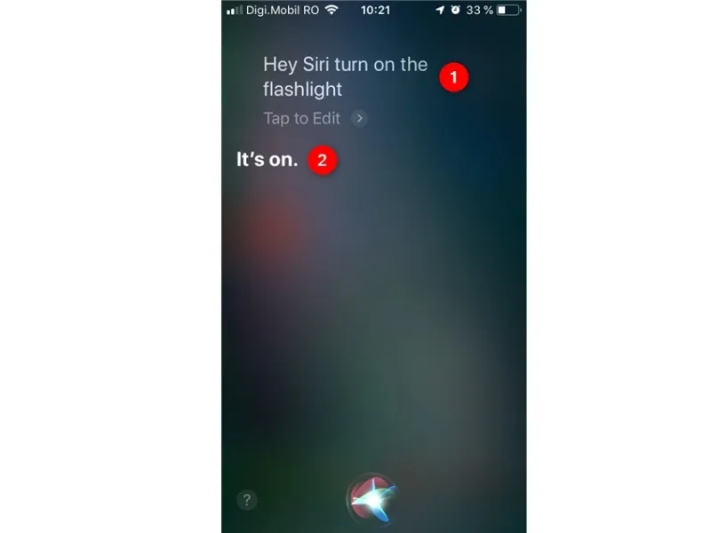 Yêu cầu bật đèn pin bằng Siri