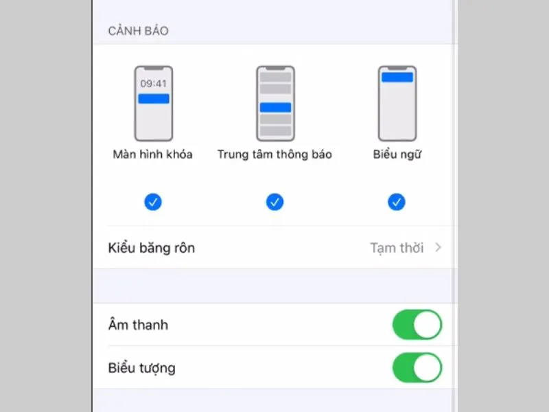 Xuất hiện 3 thông báo