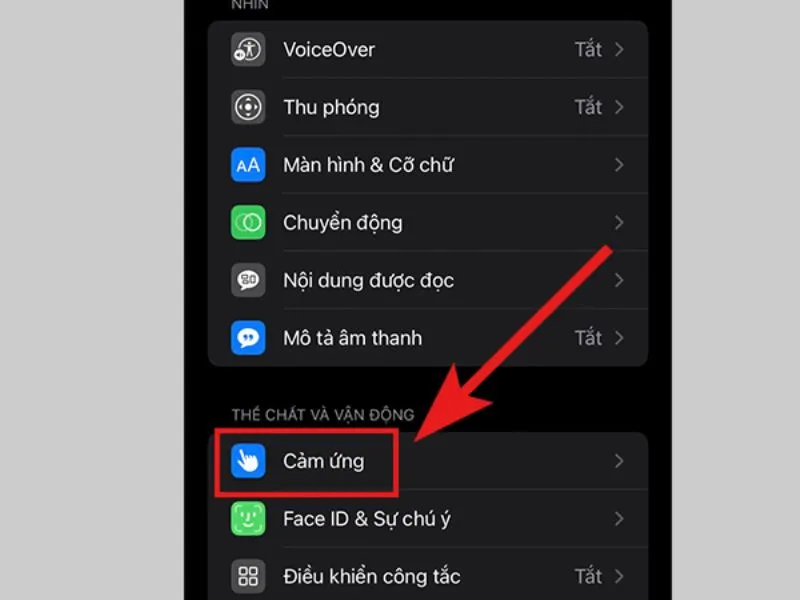 Mục “Cảm ứng”