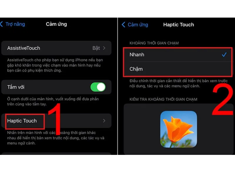 Tùy chọn tốc độ nhanh hay chậm