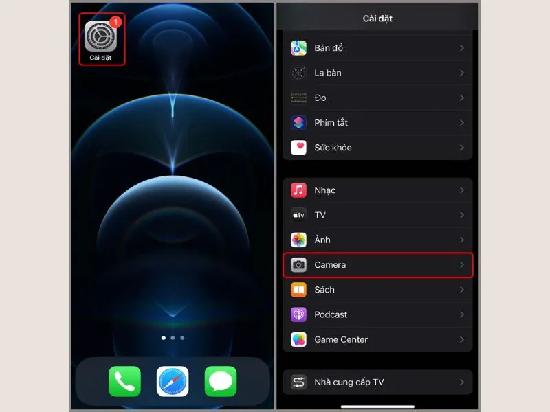 Hướng dẫn cách bật lưới Camera iPhone