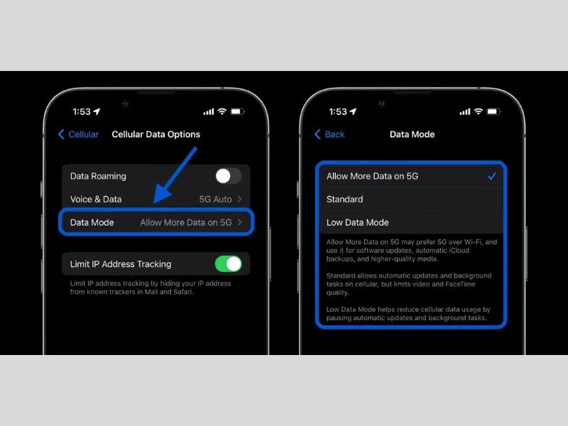 3 chế độ tiện ích trong Data Mode