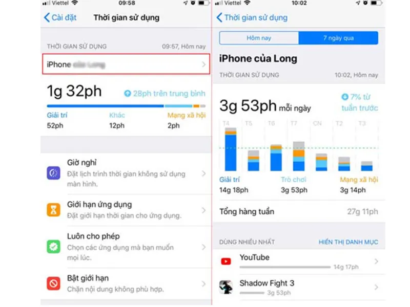 Cách cài đặt mật khẩu Messenger trên iPhone vào mục “Thời gian sử dụng”
