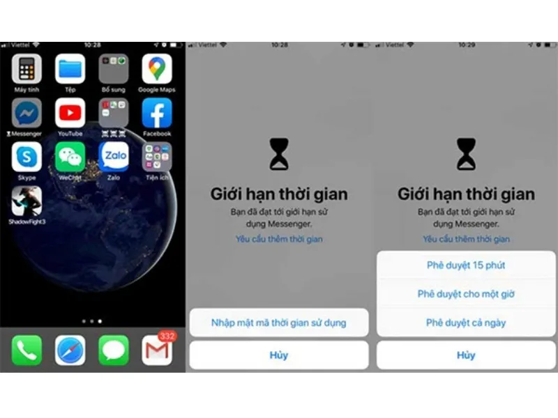 Mở ứng dụng tin nhắn