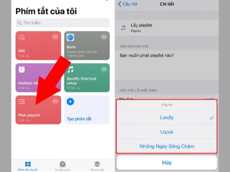 Phát danh sách nhạc bằng phím tắt