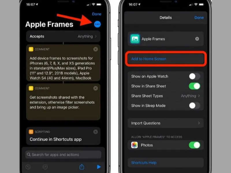 Nhấn vào dấu ba chấm phía trên bên phải màn hình iPhone