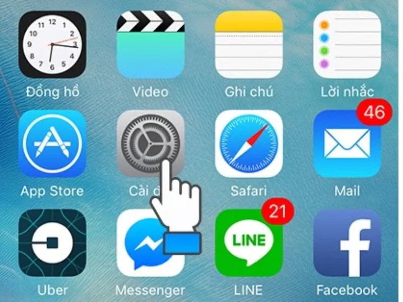 Cách cài định vị giữa 2 điện thoại iPhone - Mục “ Cài đặt”