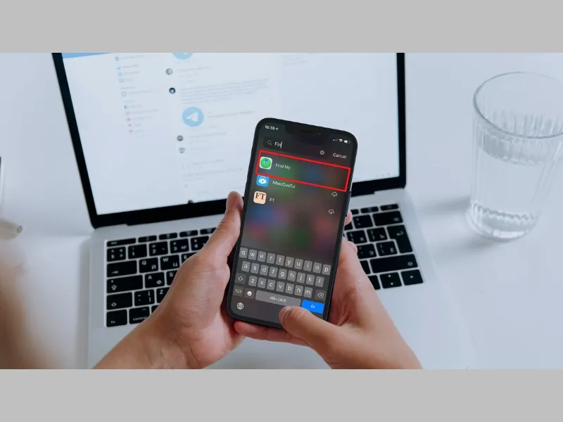 Vào thanh công cụ tìm kiếm và nhập Find My iPhone
