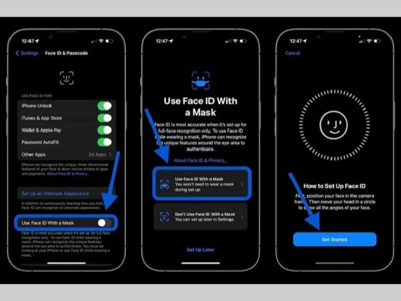 Cách cài Face ID khi đeo khẩu trang