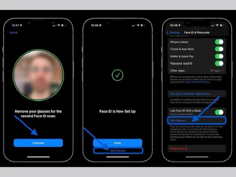 Cách cài đặt Face ID khi đeo khẩu trang