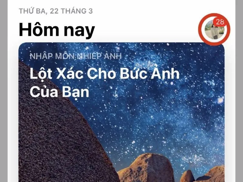 Nhấn vào avatar của bạn để truy cập mục “Tài khoản”