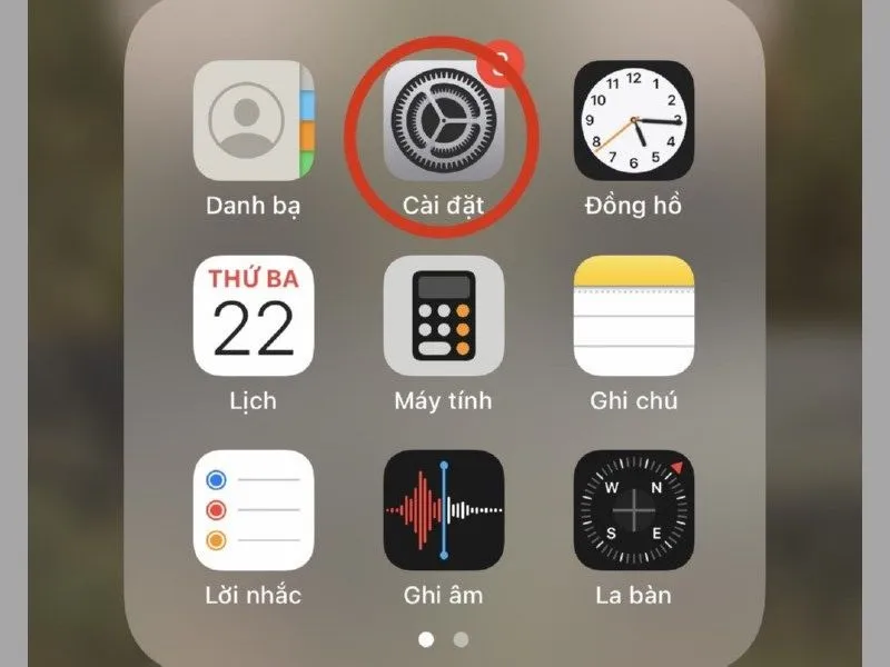 Vào app “Cài đặt” trên màn hình điện thoại