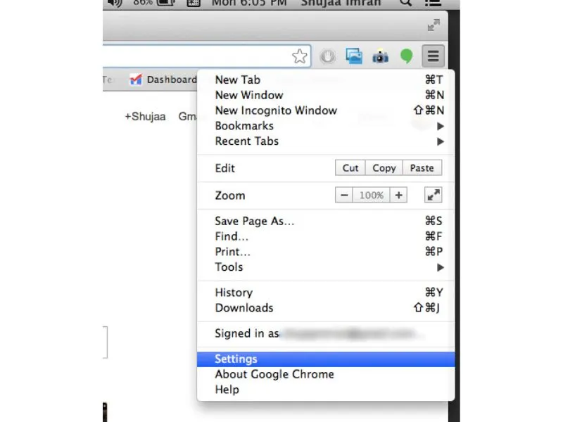 trên Google Chrome