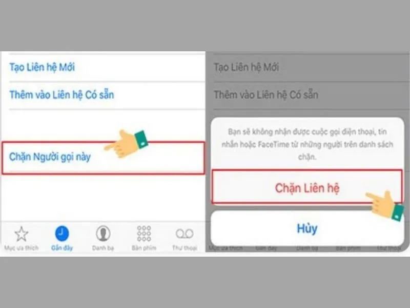Nhấn chọn vào mục “Chặn người gọi này” rồi chặn liên hệ