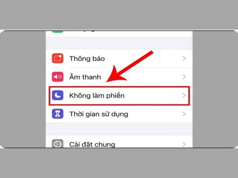 Chọn chế độ không làm phiền
