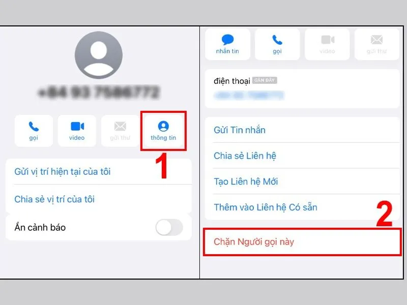 Chọn Chặn Người này gọi