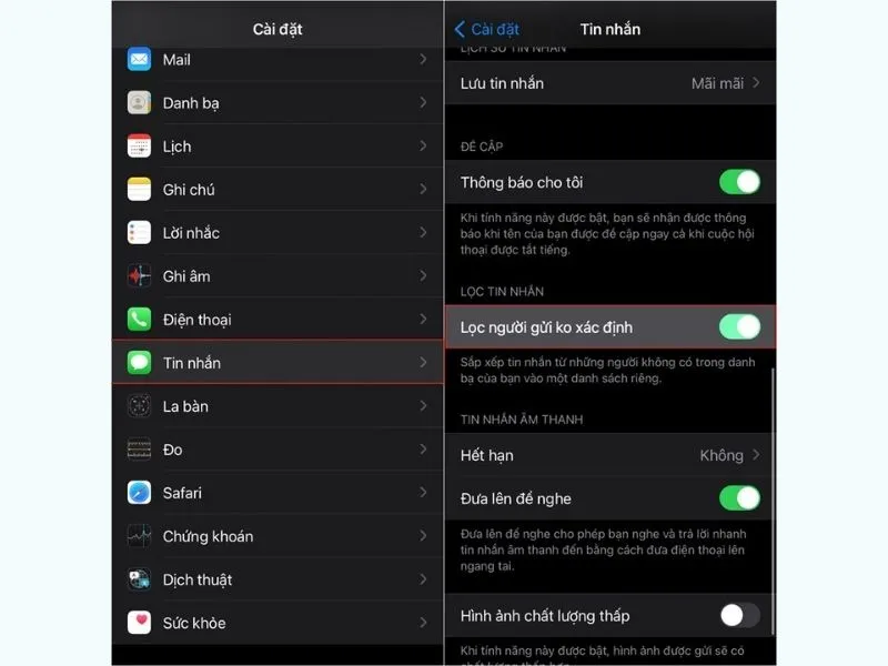 Cách chặn tin nhắn rác trên iPhone với Messages