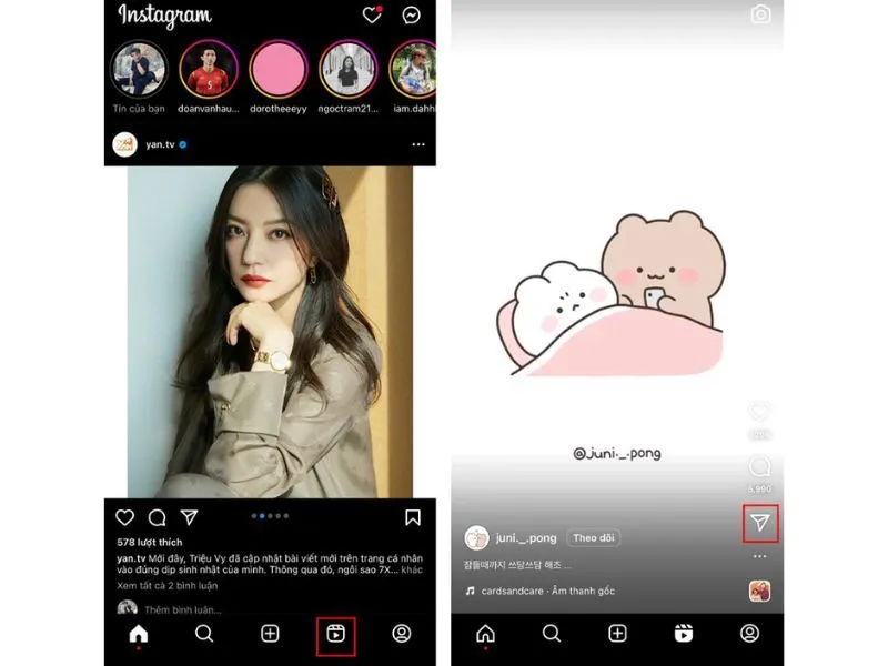 Chia sẻ Reels trên Story Instagram