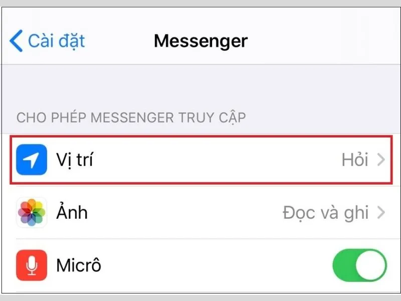 Nhấn chọn vào vị trí 