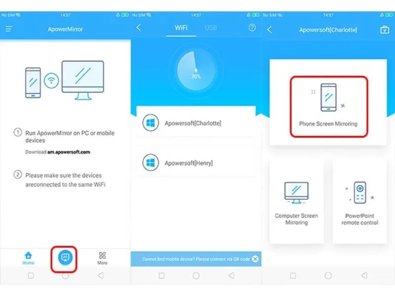 Chọn mục “iPhone Screen Mirroring”