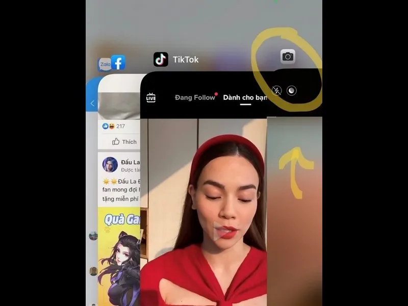 Tắt ứng dụng camera trên màn hình