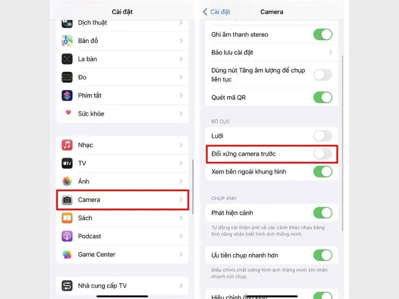Chỉnh cam trước bị ngược bằng cách vào mục đối xứng cam trước của iPhone 11 (ios 14)