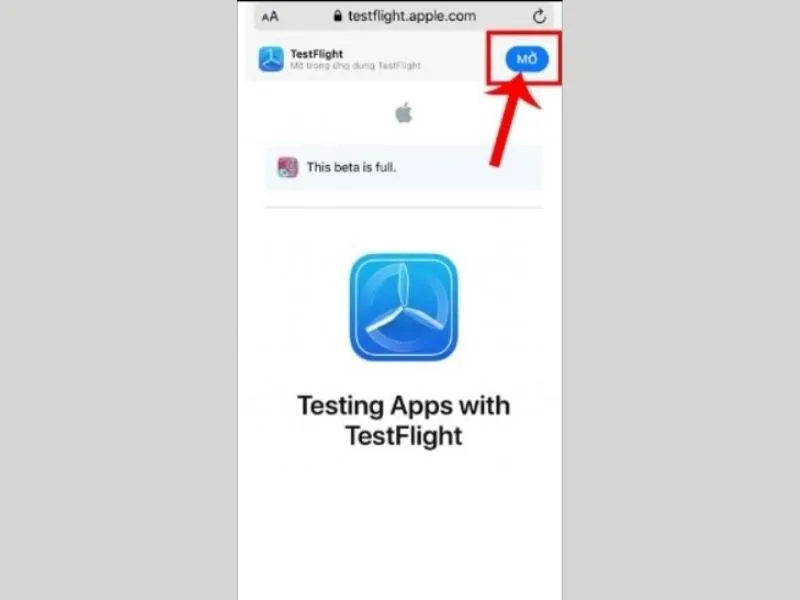 Truy cập TestFlight để tải game