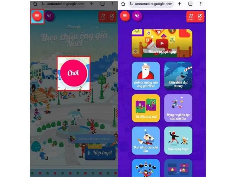 Hướng dẫn Cách chơi game Noel trên Google