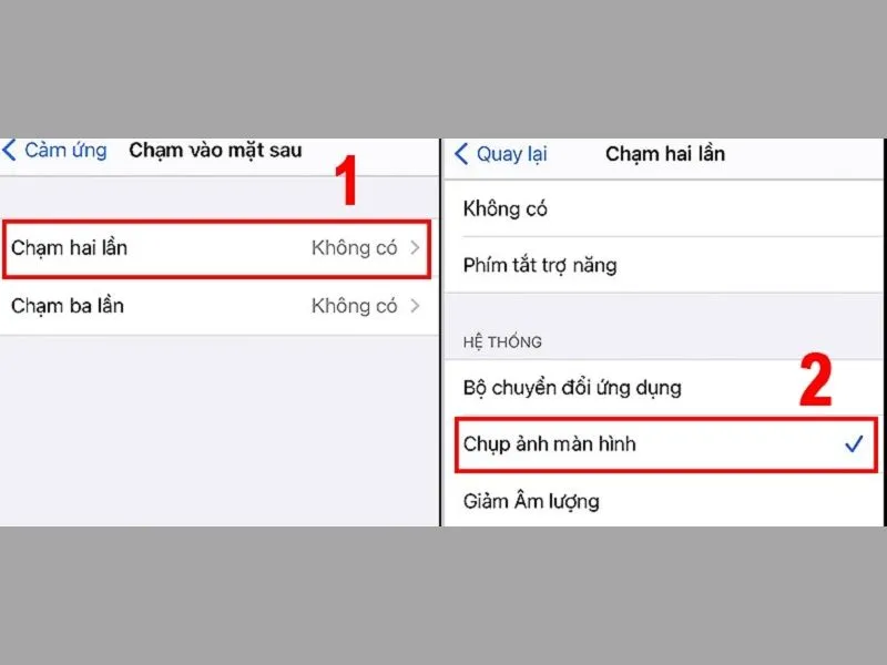 Chụp ảnh màn hình bằng cảm ứng sau điện thoại