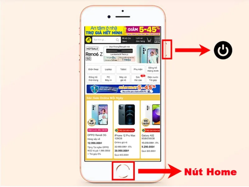 Cách chụp màn hình iphone 8 plus