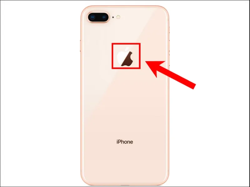 Click ngón tay 2 lần vào logo apple phía sau để có Cách chụp màn hình iphone 8 plus