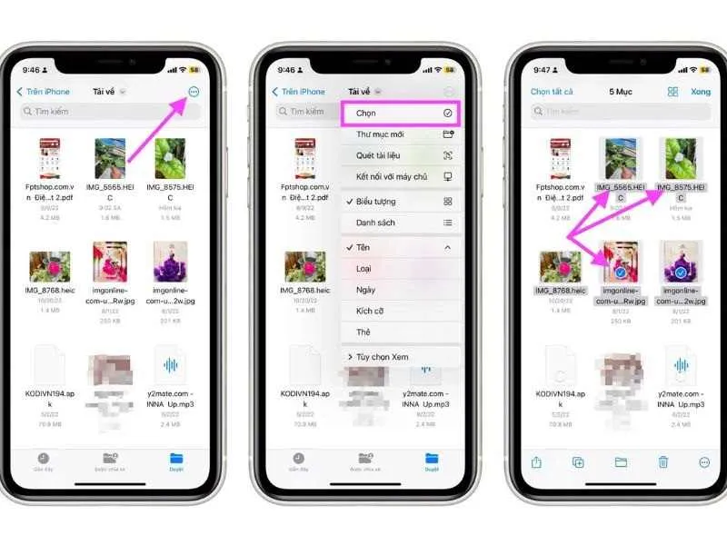 Lựa chọn nút “....” Cách chuyển ảnh HEIC sang JPEG trên iPhone