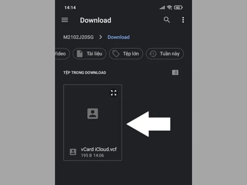 Tải vCard lên iCloud