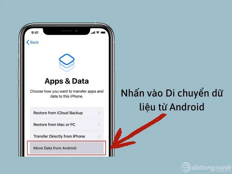 Chuyển dữ liệu từ Android sang iOS