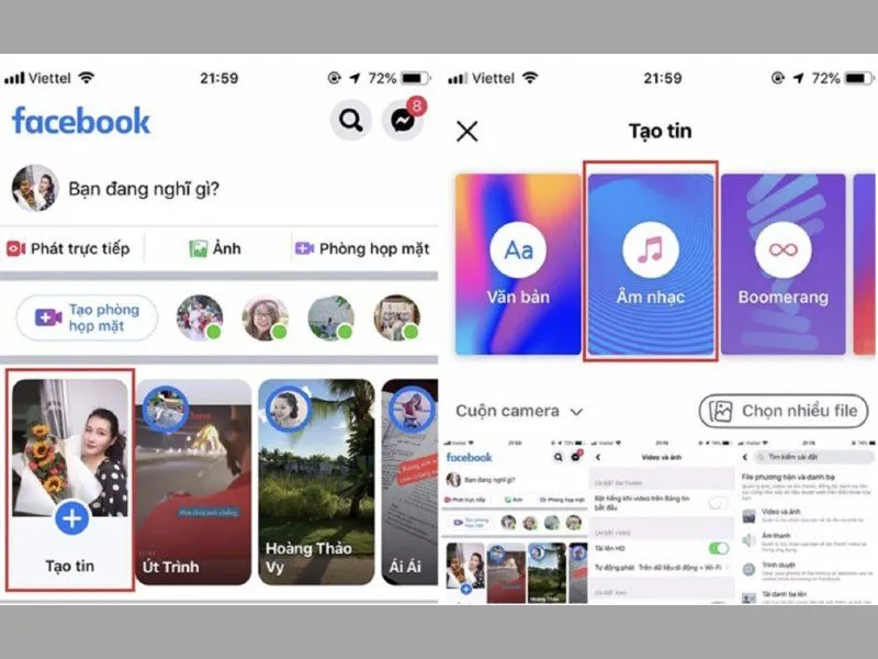 Cách đăng story dài trên iPhone trong phần tạo tin