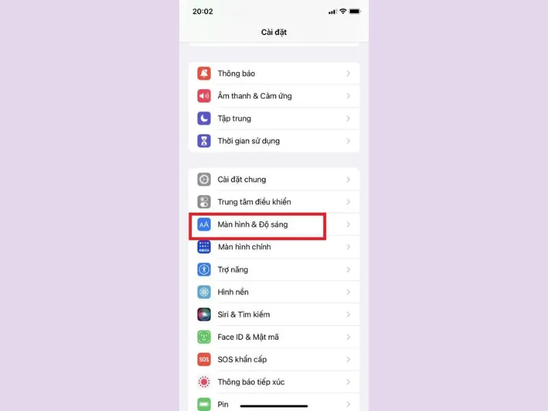 cài đặt cách để màn hình iphone luôn sáng