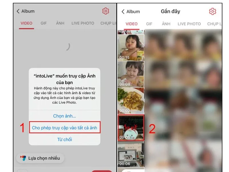 Thực hiện thao tác chọn Video mà bạn muốn làm hình nền