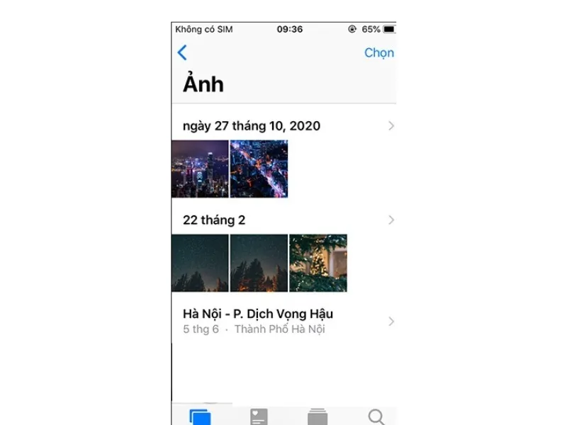 Chọn ảnh trong album là cách đổi hình nền điện thoại iPhone phổ biến