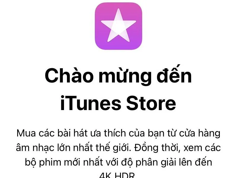 Cửa sổ “iTune Store”