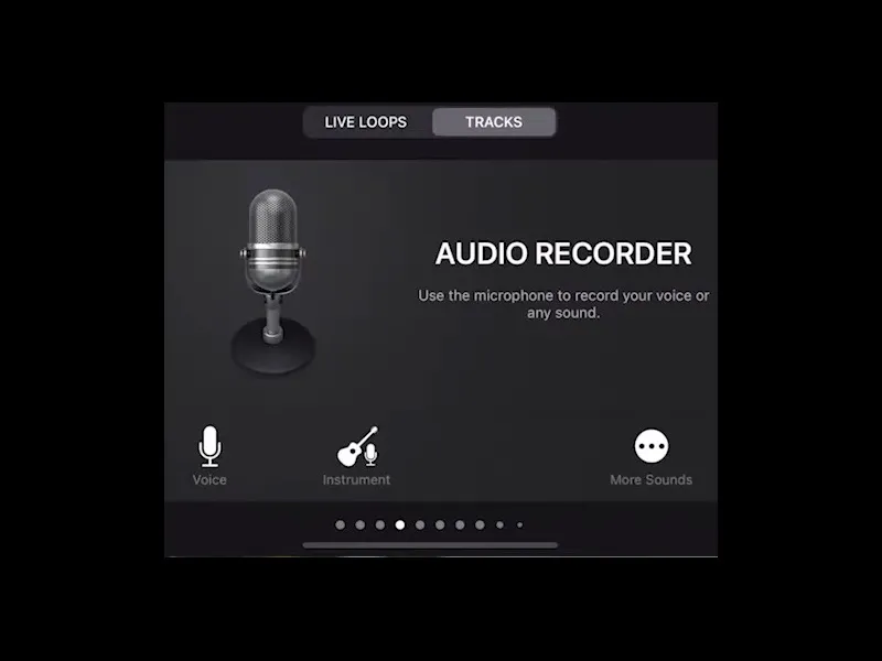 Tắt “Jungle” và mở ứng dụng “GarageBand” và chọn “Audio recorder”