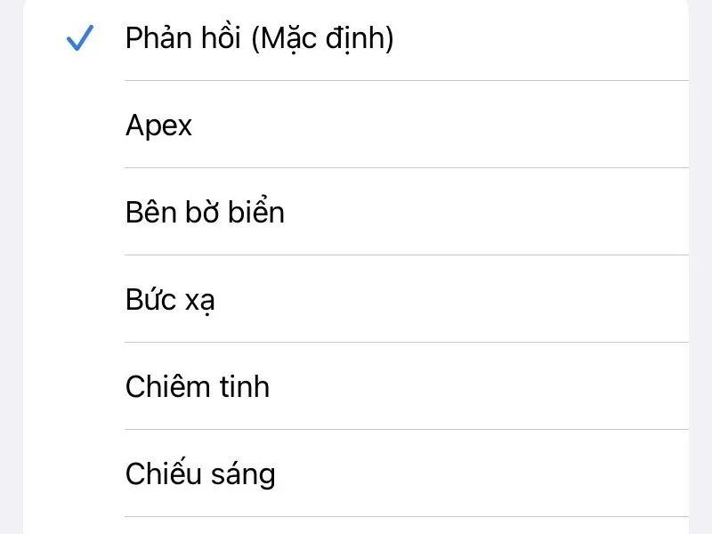 Lướt xuống và chọn âm thanh nhạc chuông