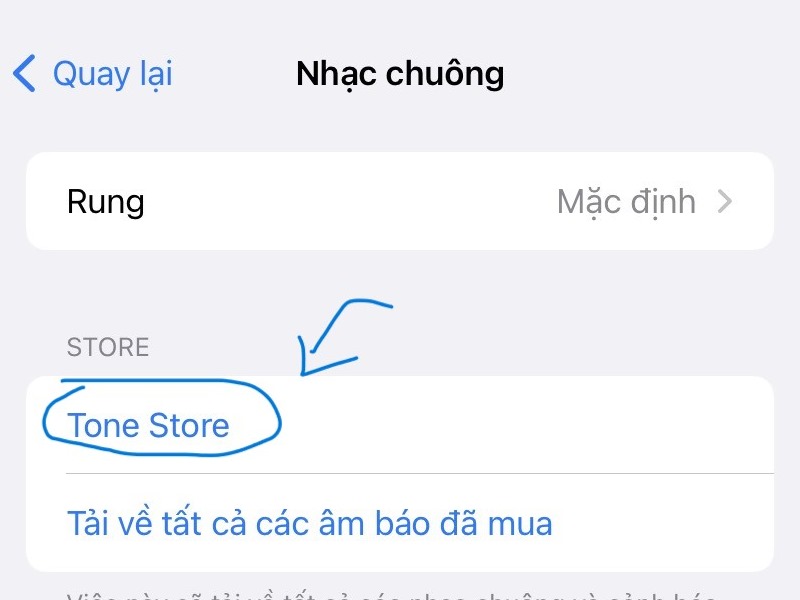 kich chon vao doi tuong tone store